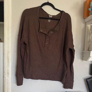 SO Women Chocolate Waffleknit Sweater